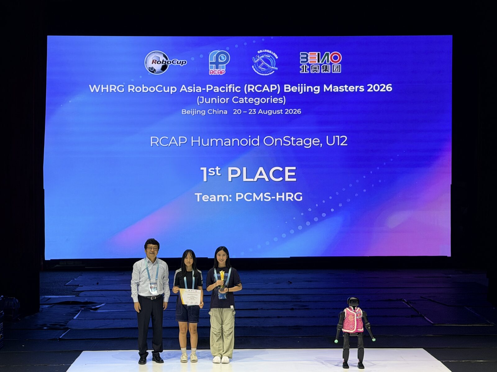 First place announced for PCMS-HRG in Humanoid OnStage U12